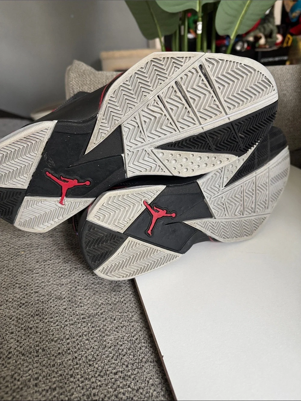Air Jordan Black and Red High-Top Sneakers